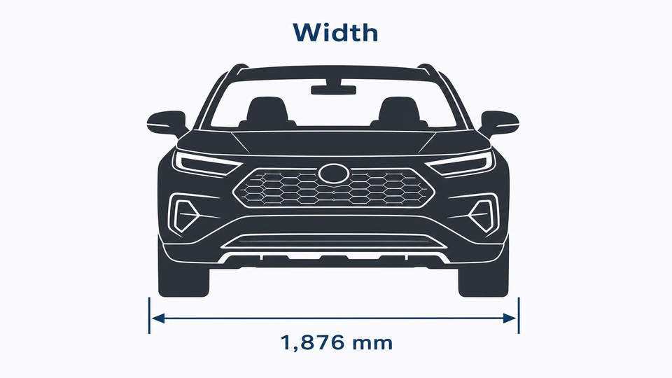 AION V front view — width 1,876 mm